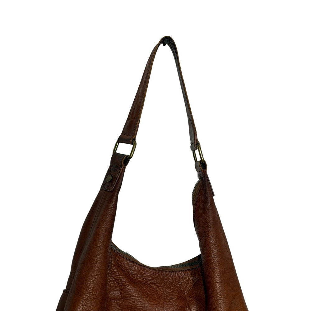 American Leather Co Brown Slouchy Hobo Bag Boho Chic Neutral Earthcore Vintage - Picture 12 of 16